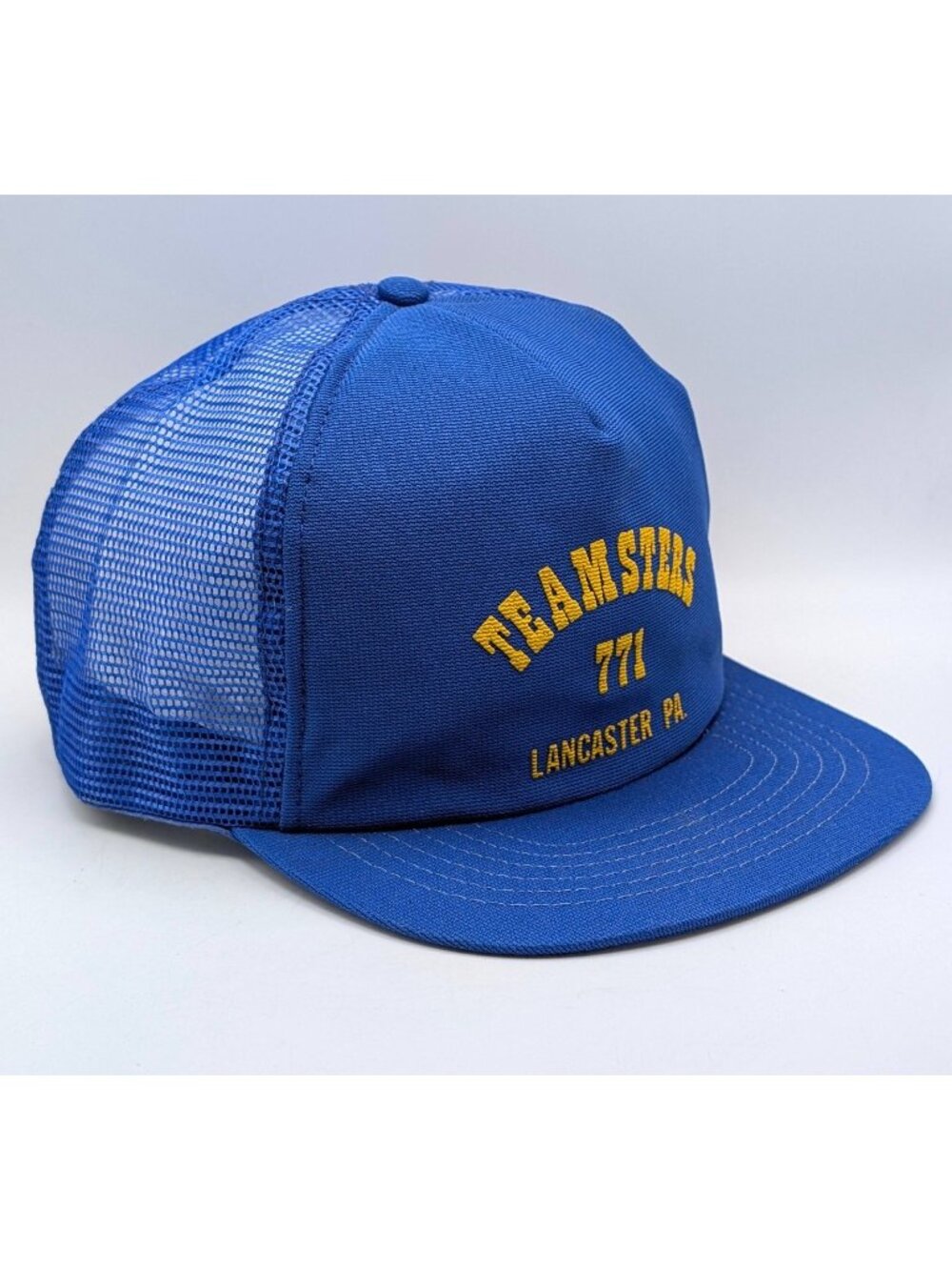Vintage Teamsters 771 Blue Snapback Hat OSFM USA Made Lancaster PA Pennsylvania